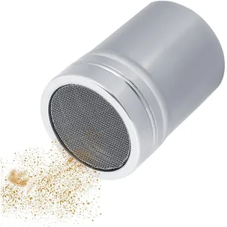 Edelstahl-Streuer, Kakaostreuer mit Deckel Schokolade Streuer Puder Schablone Shaker, für Schokolade, Puderzucker, Zucker, Salz, Kakao, Mehl, Kaffee(S)