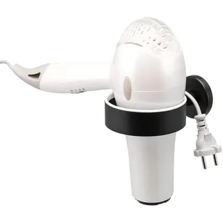 bremermann Haartrocknerhalter Piazza Black, schwarz, Edelstahl , Kunststoff , 10x5.8x14.5 cm , Badaccessoires, Sonstige Badaccessoires