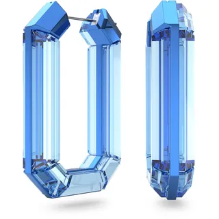 Swarovski Lucent Kreolen, Blaue Statement Ohrringe mit Geschliffenem Swarovski Kristall