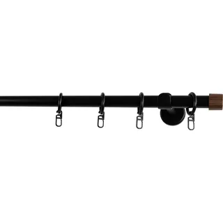 GARESA Vorhangstange Lina mit Kappe 1-läufig Ø 0 mm 200 cm Schwarz