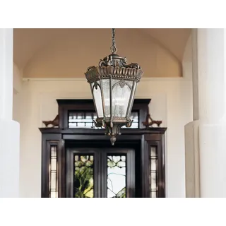 Kleine antike LED Hängelaterne Außenpendelleuchte zur Terrassenbeleuchtung Ø19cm