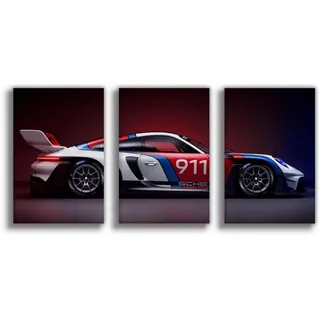 NebulaNova 3 Stück Super Car 911 GT3 Poster Auto Leinwand Posters Modern Ästhetische Auto-Wandkunst für die Wohnzimmer Schlafzimmerdekoration Ungerahmt 8x12 Zoll