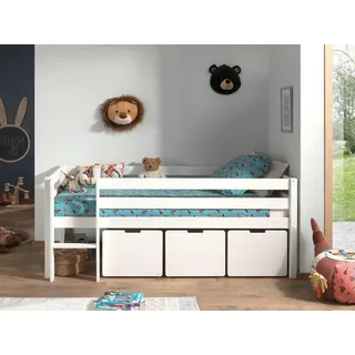 Vipack Hochbett , Weiß , Holz, Holzwerkstoff , Kiefer , Höhe ca. 20 cm , 90x200 cm , Lattenrost,nicht verstellbar , Babymöbel & Kindermöbel, Kinderzimmer & Jugendzimmer, Kinderbetten, Hochbetten