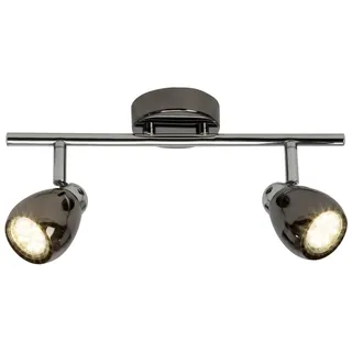 BRILLIANT LED Milano Spotrohr | moderner Deckenstrahler | 2-flammig | Metall | chrom/schwarz| schwenkbare Köpfe | 2x GU10 max 3 W - Silber, Schwarz