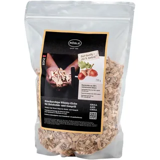 RÖSLE Räucherchips Whisky-Eiche, 750 g, für Räucherbox auf Smoker, Holzkohle- und Gasgrills, rauchaktiv, naturbelassenes Holz, Braun