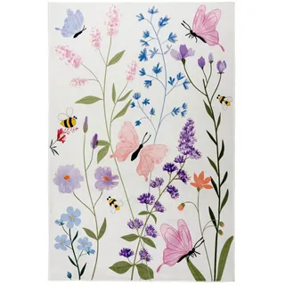 OBSESSION Kinderteppich Magic Kids ML 109« rechteckig 8 mm Höhe Motiv Blumen & Schmetterlige, waschbar, Kinderzimmer