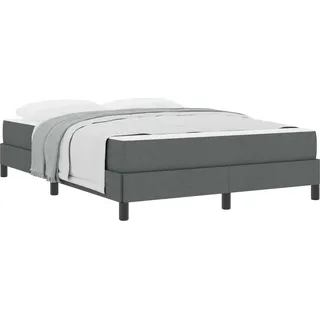 vidaXL Boxspringbett Dunkelgrau 140 x 200 cm Stoff - Grau