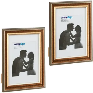 Relaxdays Bilderrahmen gold 20x30 cm 2er Set