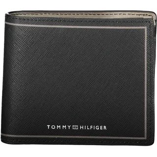 Eleganter Herren-Geldbeutel in Schwarz mit Münzfach und Kartenfächern - Schwarz