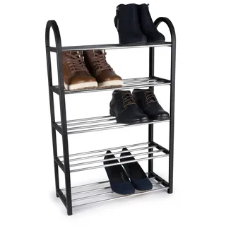 Alpina Schuhregal 50 x 20 x 77 cm schwarz/silber