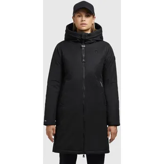 Wintermantel KHUJO "LISAD", Damen, Gr. XXL (44), schwarz, Web, Obermaterial: 100% Polyester. Futter: 100% Polyamid. Füllung: 100% Polyester, unifarben, ca. Mitte Oberschenkel, Mäntel Wintermantel, elastisches Bündchen am Ärmelfutter