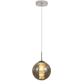 ZMH Pendelleuchte Calenor 15/10/150 cm , Grau , Glas , Mode , Rund , G9 , 10x150x15 cm , Lampen & Leuchten, Innenbeleuchtung, Hängeleuchten, Pendelleuchten