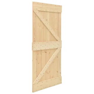 vidaXL Tür NARVIK 80 x 210 cm Massivkiefer (Unbehandelt) Natur - Braun