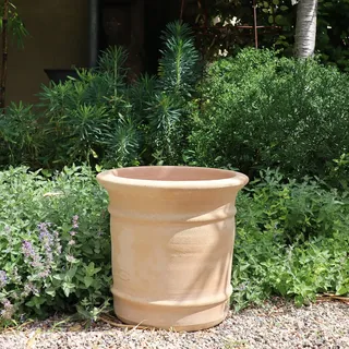 Palatina Werkstatt Terracotta Blumentopf Canna 35 cm, handgefertigter Pflanzkübel für Balkon, Eingangsbereich und kleine Terrassen, frostsicherer Terrakotta Übertopf, 32 Liter