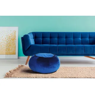Kayoom Sitzhocker »Pouf Taj Mahal 325, trendige samtige Oberfläche« 1 Stk. tlg. samtweich, farbig, modern, orientalisches Design, blau