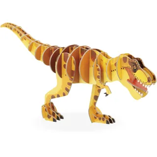 Janod - 3D-Kinderpuzzle T-Rex Dinosaurier - 27-teiliges 3-dimensionales Puzzle - Bauspiel - FSC-Pappe Ab 5 Jahre, J05837, Gelb