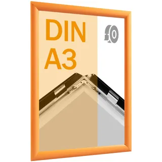 Klapprahmen A3, selbstklebend orange  | Gehrung, Aluminium