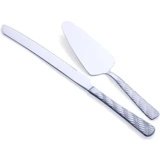 Ibenzoa® Profi Tortenmesser- & Serveerset aus rostfreiem Edelstahl – inkl. Tortenheber für saubere Schnitte bei Hochzeit & Feier - Silber