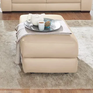 Calia Italia Hocker »Gaia, hochwertiger, edler Lederhocker mit erstklassigem Sitzkomfort«, beige