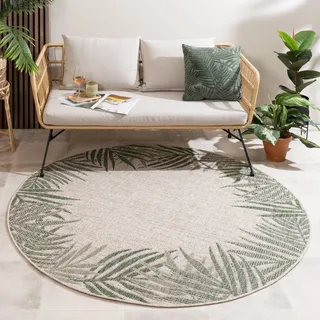 Outdoor Teppich Rund - Tiga Edge Grun - Ø 240 cm - Wohnzimmer, Balkon, Garten, Terrasse - FRAAI | Home & Living - Boho, Ländlich, Modern - Grün
