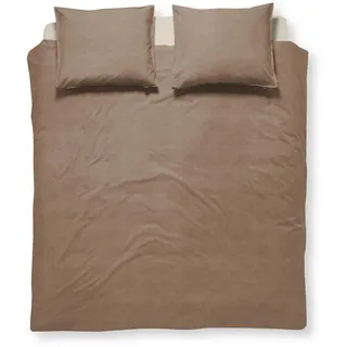 Damai Mik Bettwäsche-Set Renforcé-Baumwolle walnut 200x200+2x80x80 cm