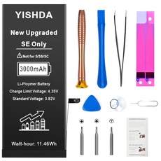【3000MAH】 Akku für iPhone SE,YISHDA Upgraded Ersatzakku für iPhone SE 2016 1. Generation (A1662/A1723/A1724) mit professionellem Reparaturwerkzeug Kits......