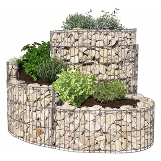 bellissa Kräuterspirale 110x90 cm Gabione Kräuterschnecke Hochbeet 95605