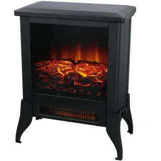 Classic Fire Elektrokamin Verona - Elektrischer Kamin 2000W - mit Heizung und Kaminfeuer - Deko Kamin mit LED Beleuchtung - Einstelbarrer Thermostat - Inkl. Fernbedienung - 38 x 23 x 46 cm - Schwarz