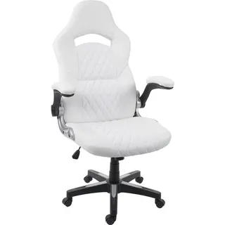 Bürostuhl HWC-F87, Schreibtischstuhl Chefsessel Drehstuhl, Kunstleder weiß - Weiß