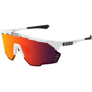 SCICON Aeroshade Kunen Sonnenbrille - Gloss White - Multimirror Red/CAT 3
