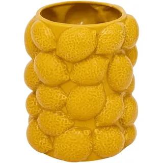 Atmosphera Createur d ́interieur Vase Yucatan 18 cm , Gelb , Keramik , 18 cm , Dekoration, Vasen, Keramikvasen