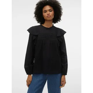 Vero Moda Spitzenbluse VMTRINE LS LACE TOP WVN GA NOOS schwarz M (38)