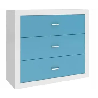 Kommode mit 3 schubladen kinderkommode jugend Filip Blau - Blau