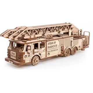 maho MagicHolz – Mechanisches 3D Puzzle Holz Feuerwehrauto LKW – DIY Holzpuzzle Bausatz für Erwachsene & Kinder – Modellbausatz ohne Werkzeug & Kleber zusammenbauen – Holzbausatz