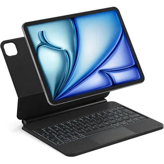 Inateck NeoMagic Magnetische Tastatur Hülle für iPad Air 11 Zoll (2025/2024), iPad 5/4, iPad Pro 11 Zoll Schwarz