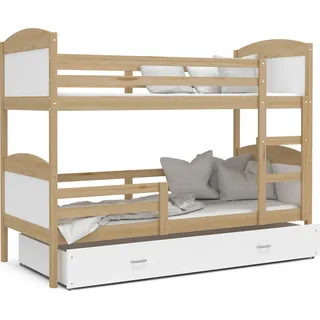 Etagenbett hochbett kinderzimmer kinderbetten jugendzimmer 190x80 kiefer weiss