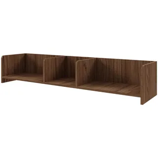Beautysofa Wandregal Positivo mit Trennwänden, 140 cm, Alba-Nuss , Nussbaumfarben , Holzwerkstoff , 143x27x27 cm , Wohnzimmer, Regale, Wandregale