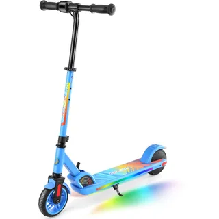 Caroma Elektroroller für Kinder von 6-12 Jahren, 150W Motor | 16 km/h, 12km Reichweite E Scooter, Faltbarer E Roller mit Bunte Leuchten & LED-Display, Einstellbare Geschwindigkeit & Höhe