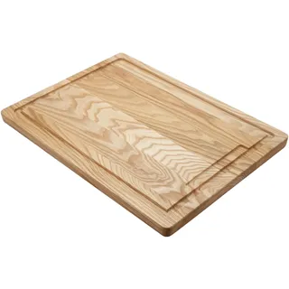 INNOVAHOME Schneidebrett Holz Massiv Esche 40x28x2cm mit Saftrille - Edles Servierbrett & Tranchierbrett aus Echtholz - Robustes Küchenbrett mit Maserung