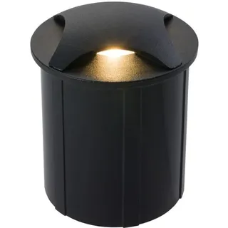 LED Einbaustrahler Außenleuchte Rund Ø 6,2cm IP65 Schwarz 3000 K 12 lm Aluminium