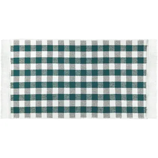 Küchenläufer Petrol Kariert 50 x 100 cm aus 100% Baumwolle • Küchenläufer waschbar und robust • Teppich für Küche, Flur, Wohnzimmer - Indoor und Outdoor