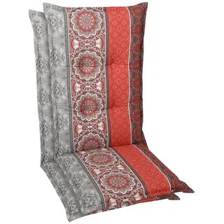GO-DE Hochlehnerauflage 120 x 50 x 8 cm grau rot 2 St.