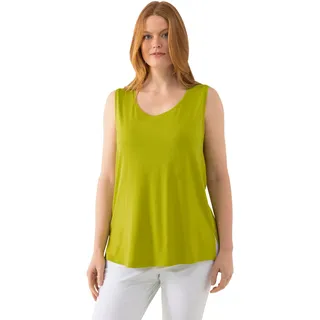 Ulla Popken Damen Top, Classic Fit, Rundhals, Stretch, breite Träger, ärmellos, grün, 42/44
