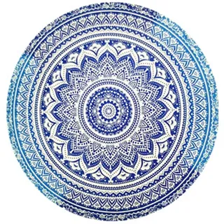 Ysoom Strandtuch Rund Boho Stranddecke Mandala Runder Yoga Matte Meditation Tuch Tischdecke Picknick Handgefertigt Teppich, 150 * 150CM