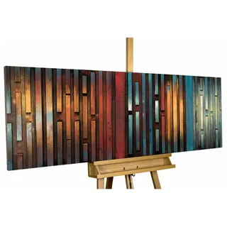 Kunstloft Holzbild Bunt 144/44 cm , Multicolor , Holz , 6x44 cm , Bilder & Rahmen, Bilder, Sonstige Wandbilder