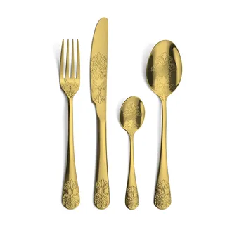 AMEFA - Tafelbesteck 16-teilig für 4 Personen – Zeremonie – Edelstahl 18/0, glänzende Oberfläche – Gold