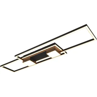 TRIO LEUCHTEN LED Deckenleuchte "ALBANY LED Deckenlampe 37W 4300 Lumen warmweiß bis kaltweiß 2700-6500K", schwarz (schwarz matt), 1, H: 8cm, 1 Stk., Leuchten, Fernbedienung, Lichtfarbe einstellbar, Memory, Nachtlicht, dimmbar, LED Deckenleuchte
