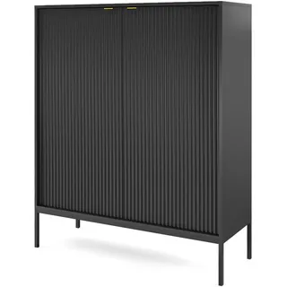 masseno Highboard Stellare 104 x 125 x 39 cm Schwarz