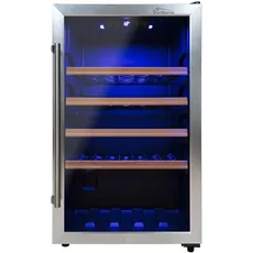 Bild Weinkühlschrank, Getränkekühlschrank, 126 Liter, 63 Flaschen, Wein Kühlschrank Edelstahl-Optik, mit LED