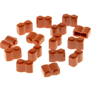15x Lego Bau Stein modifiziert 1x2x1 dunkel orange Palisade Holz Profil 30136 - Orange